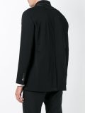 off-centre zip collarless blazer