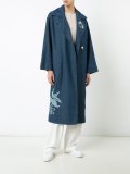 floral print denim trench coat