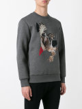modernist owl print sweatshirt