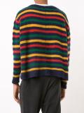 striped V-neck cardigan