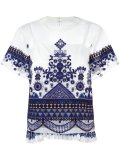 tribal lace organza top