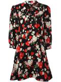 hearts print flared dress