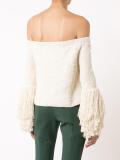 off-shoulders fringed blouse
