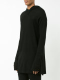 elongated sleeves hoody