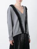 V-neck ruffled detailing jumper