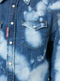 bleached pattern denim shirt