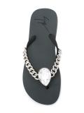 rhinestone embellished flip flops