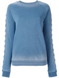 lace-up sleeve sweatshirt
