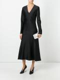 V-neck flared dress