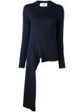 V-neck asymmetric jumper
