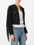 cropped fringed sleeve jacket