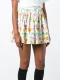 pleated mushroom print skirt