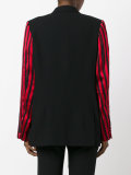 contrast striped sleeve blazer