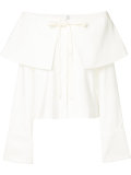 off-shoulder bell sleeve blouse