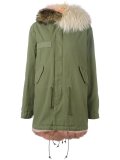 contrast hood parka coat