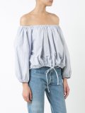 off-shoulders striped blouse