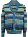striped V-neck cardigan