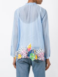 floral motif embroidered patches top