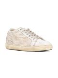 destroyed effect perforated sneakers
