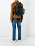 embossed logo pattern backpack 