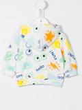 multi print zip hoodie