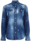 distressed denim shirt