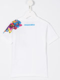 floral print shoulder T-shirt