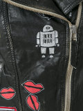 multi-prints biker jacket