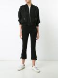 stripe detailing cropped jeans