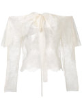 lace off-shoulder bow blouse