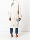 parrot applique trench coat 