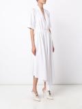 asymmetric hem gathered dress