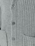 front pockets ribbed detail cardigan