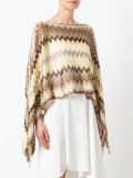 cropped knitted poncho
