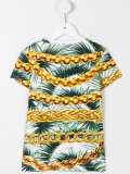 leaf and chain print T-shirt 