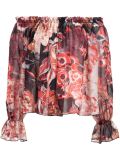 floral print off shoulder blouse