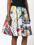 Basquiat print pleated skirt 