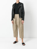 pleated cropped trousers