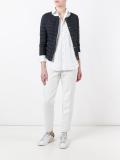 collarless zipped padded jacket