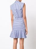 striped ruched shirt dress