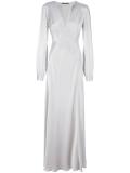 v neck flared dress
