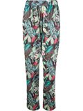 foliage print straight trousers