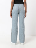 raw hem flared trousers
