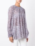 pleated jacquard blouse