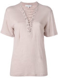 laced neck T-shirt