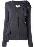 ruffled detail V-neck cardigan