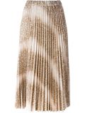 snakeskin effect pleated skirt
