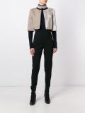 velvet effect cropped jacket