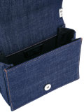 embroidered denim shoulder bag