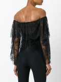 lace off-shoulder bow blouse